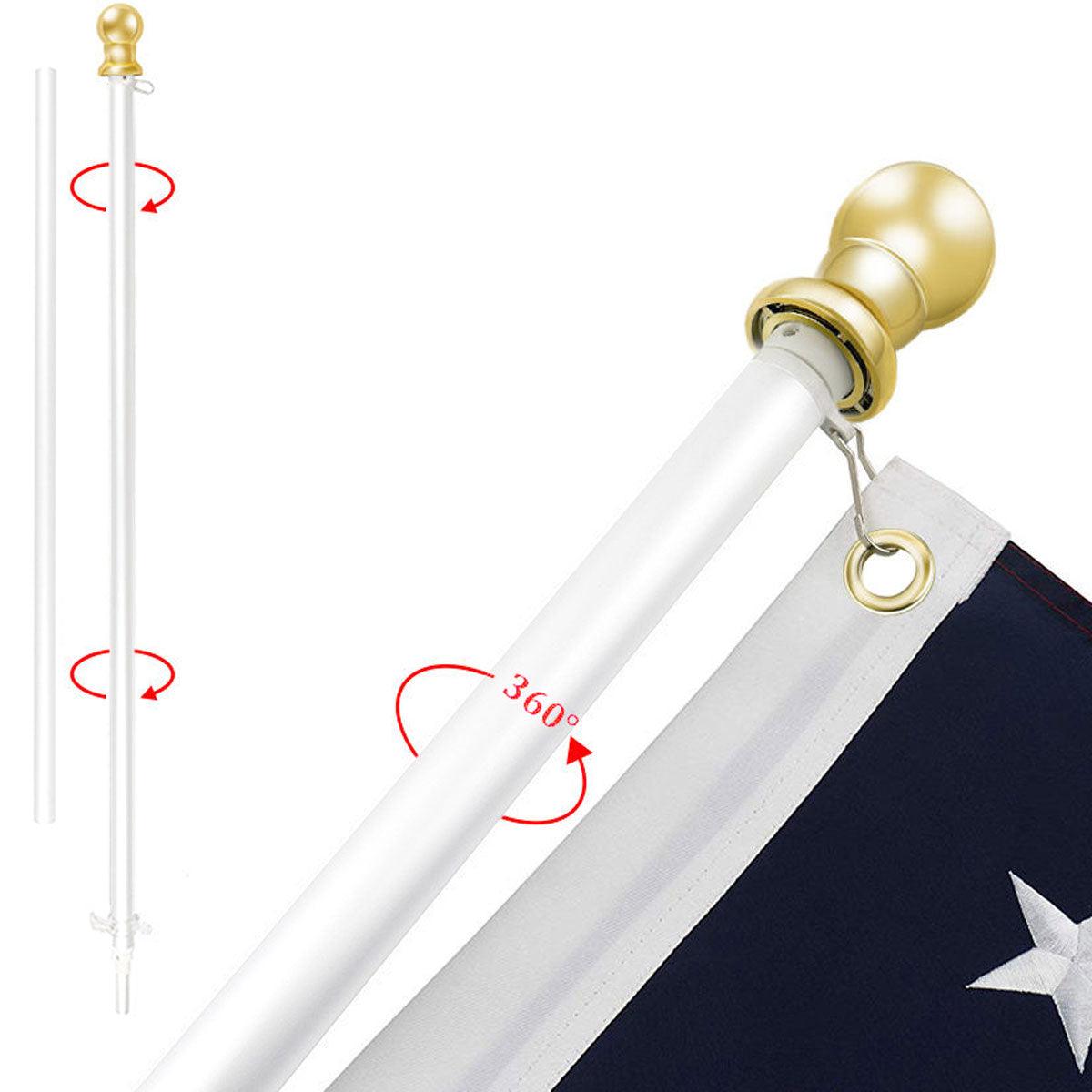 Spinning Pole - 5' x 1 white: Conder Flag Company