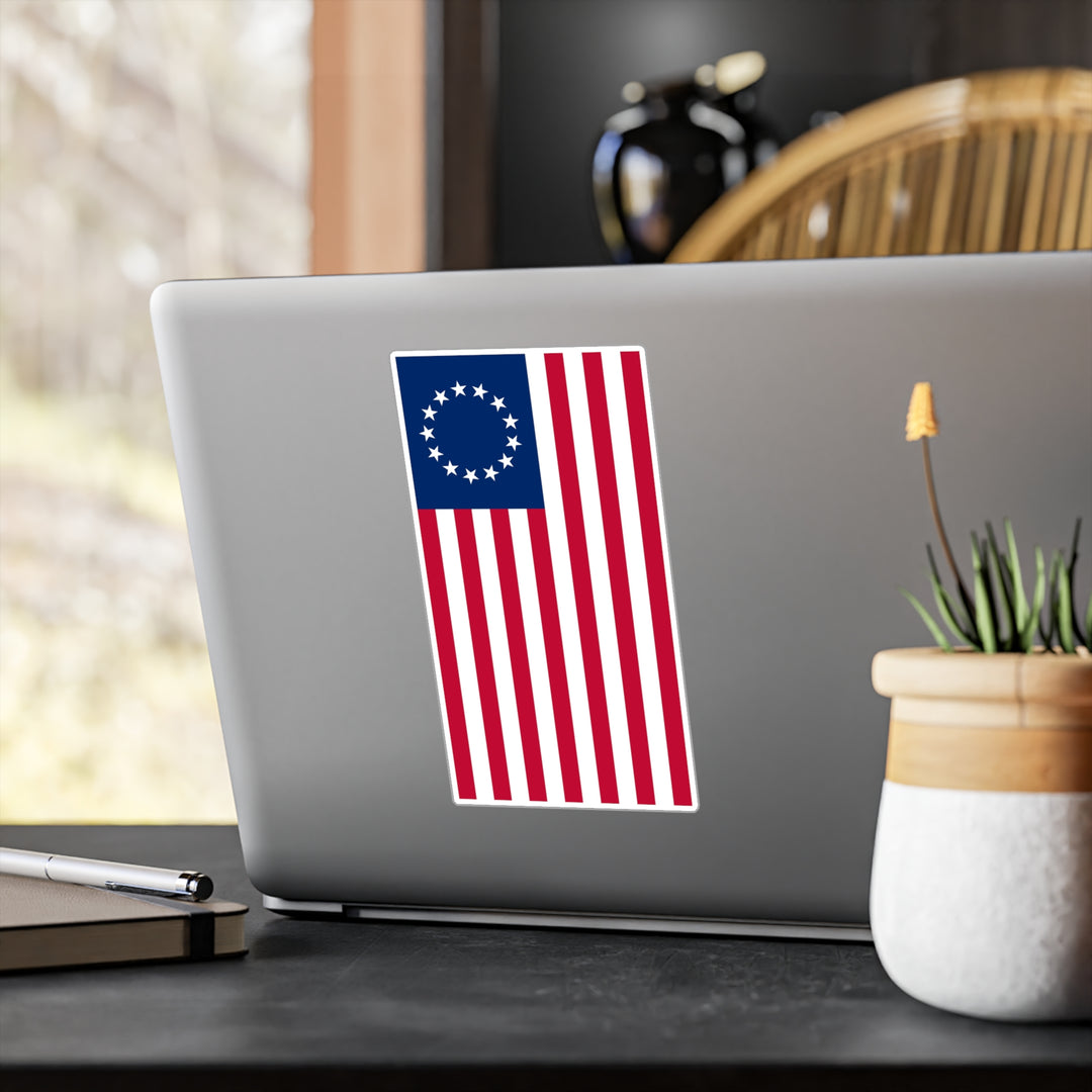 Betsy Ross Flag Decal (Left-side) (indoor and outdoor use)