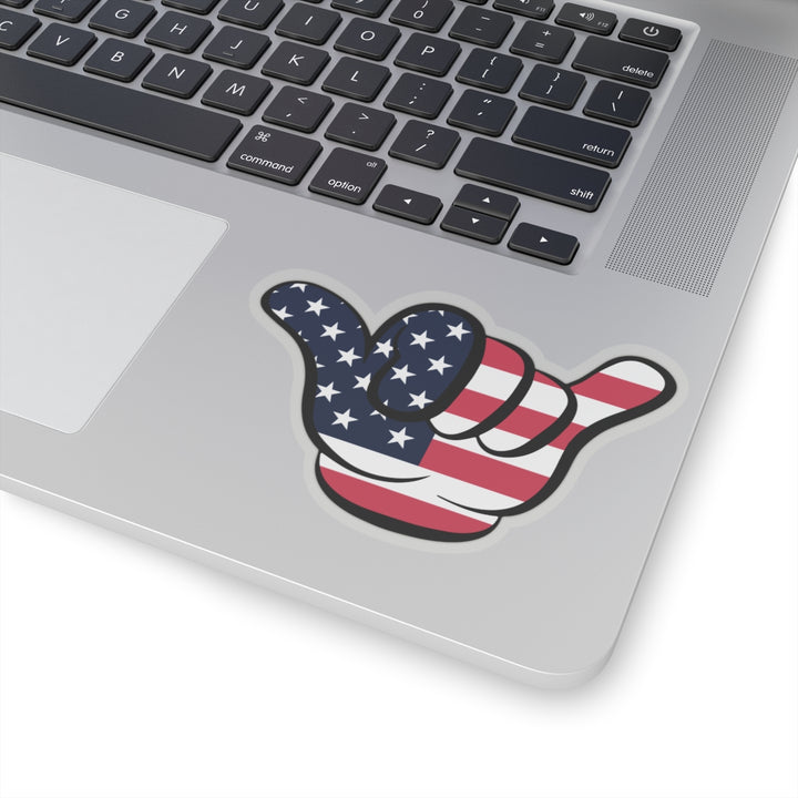 American Flag Hang Loose Hand Sign Sticker