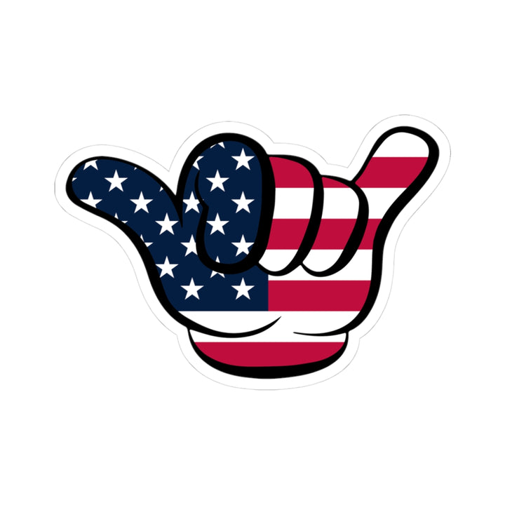 American Flag Hang Loose Hand Sign Sticker