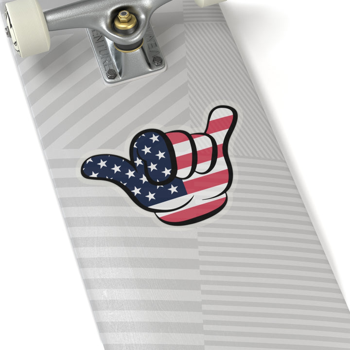 American Flag Hang Loose Hand Sign Sticker