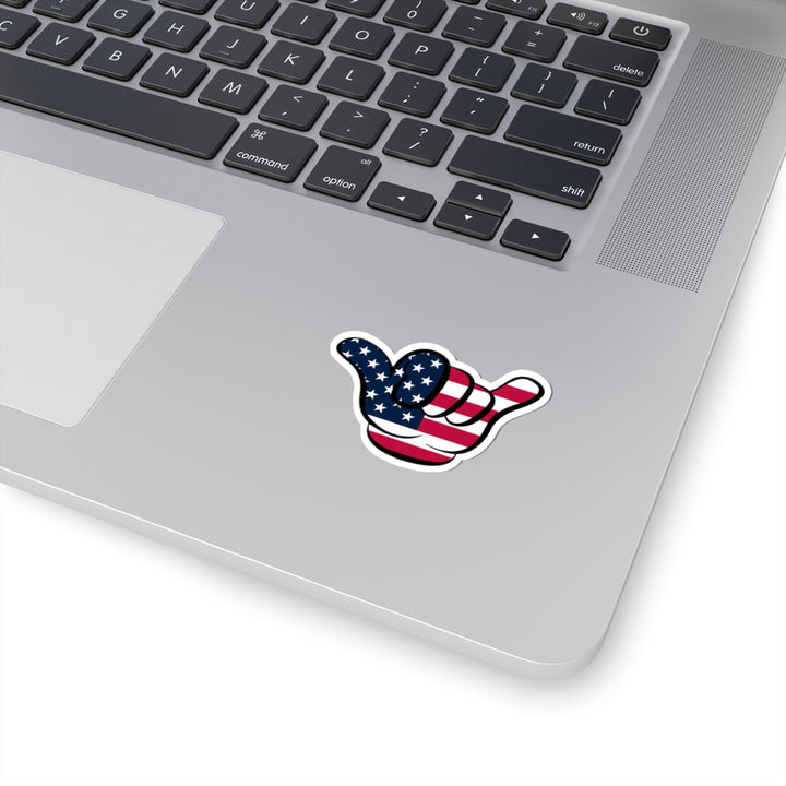 American Flag Hang Loose Hand Sign Sticker