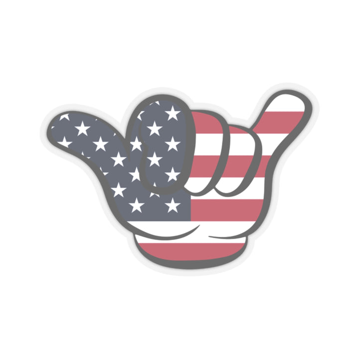 American Flag Hang Loose Hand Sign Sticker