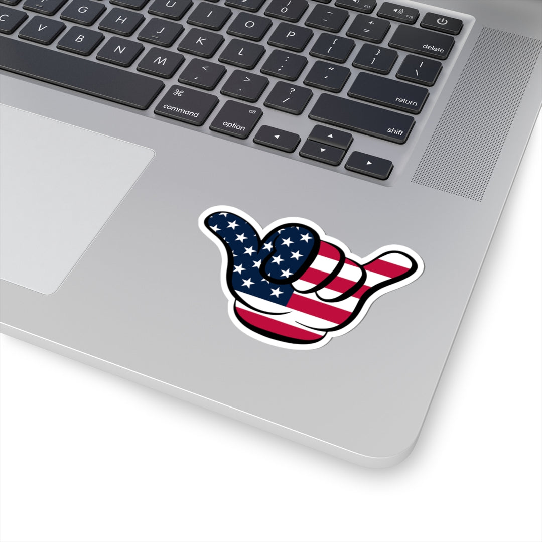 American Flag Hang Loose Hand Sign Sticker