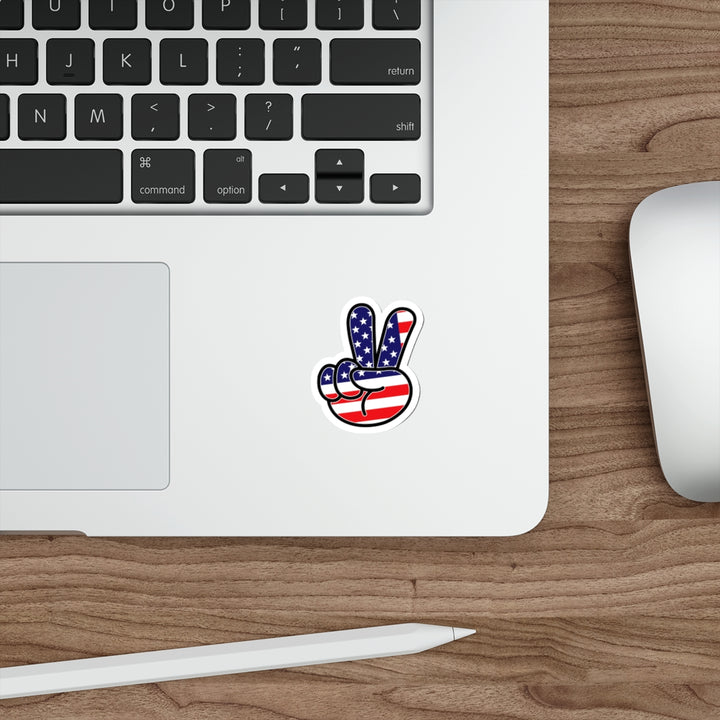 American Flag Peace Sign Hand Decals