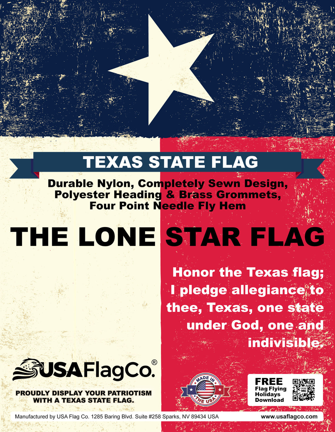 Polyester Texas Flag or Nylon Texas Flags | USA Flag Co.