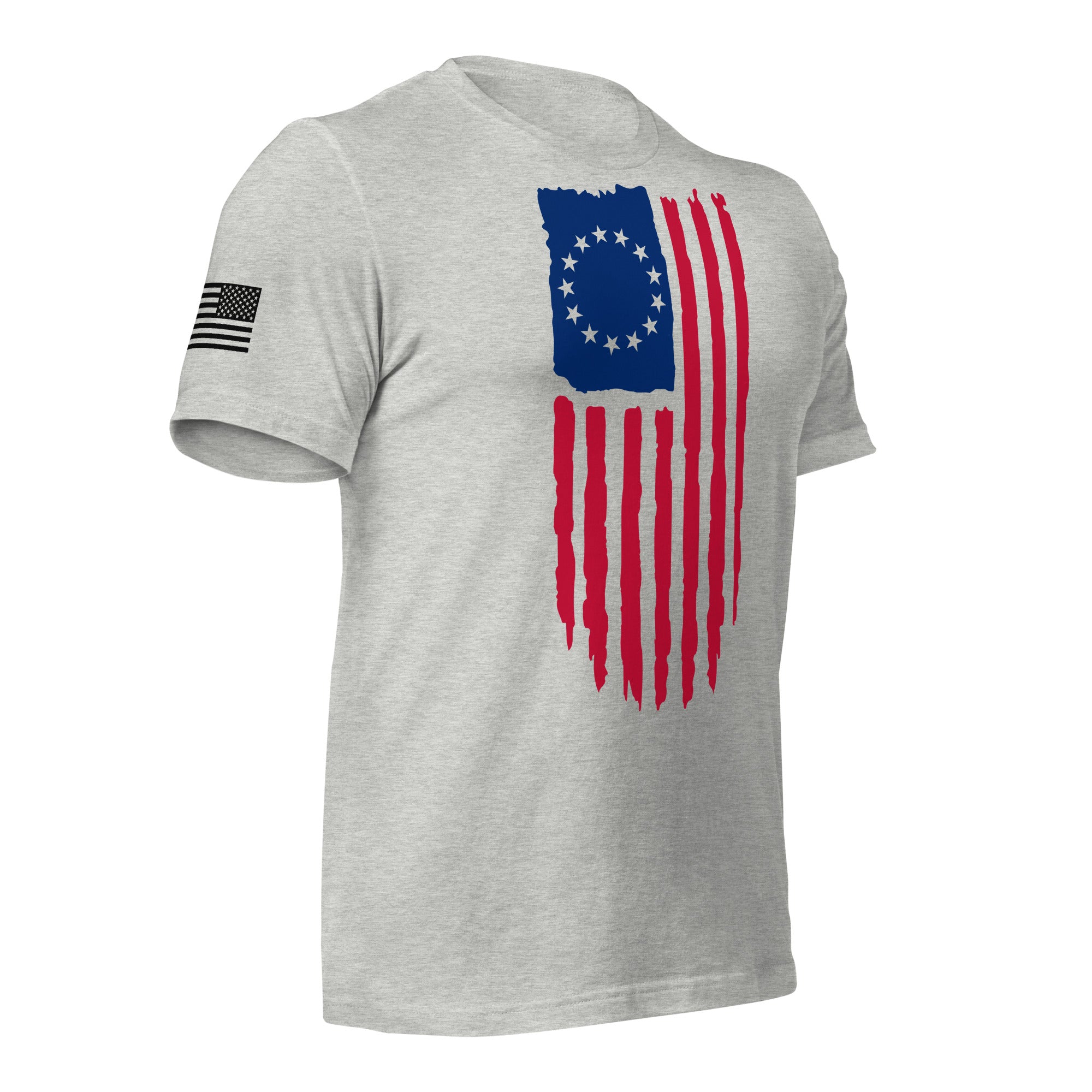 Betsy Ross Flag Rugged T Shirt Made in the USA White S