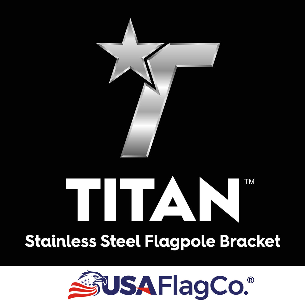 TITAN™ White Stainless Steel Flag Pole Bracket (1-inch Diameter) - USA Flag Co.