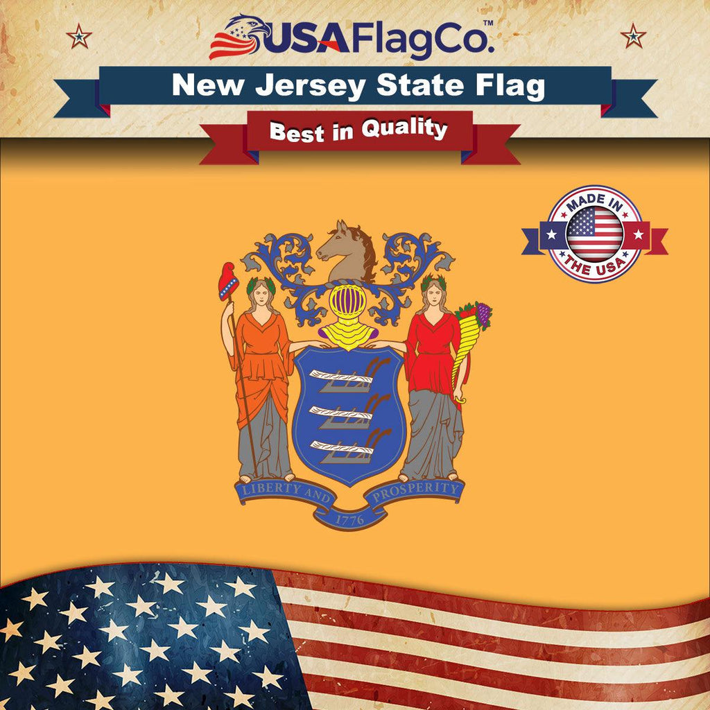 New Jersey State Flags - Nylon & Polyester - 2' x 3' to 5' x 8